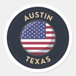 Austin Texas - United States of America Texas  Runder Aufkleber
