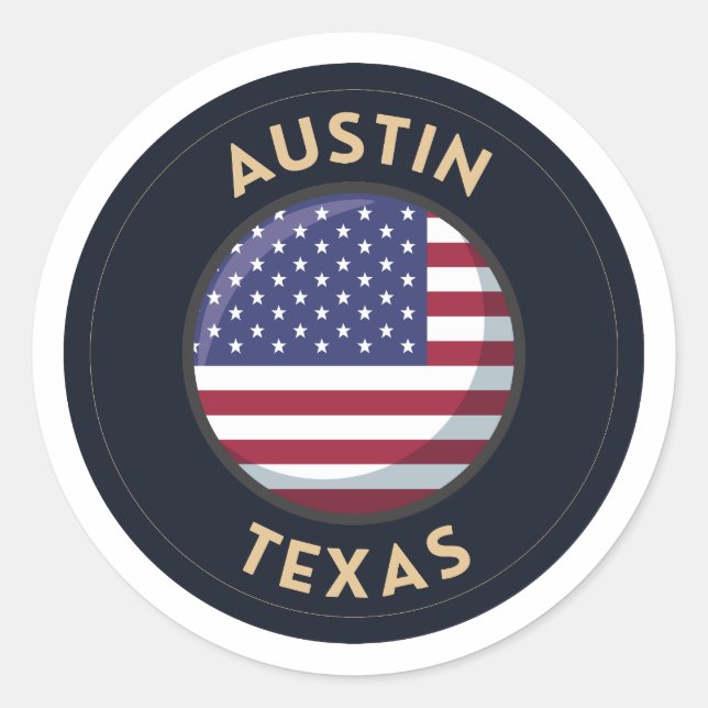 Austin Texas - United States of America Texas  Runder Aufkleber (Vorderseite)
