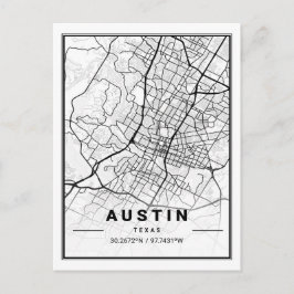 Austin Texas USA Travel City Map Poster Postkarte