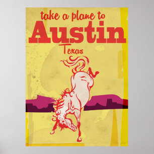 Austin Texas Vintage Reiseposter Poster