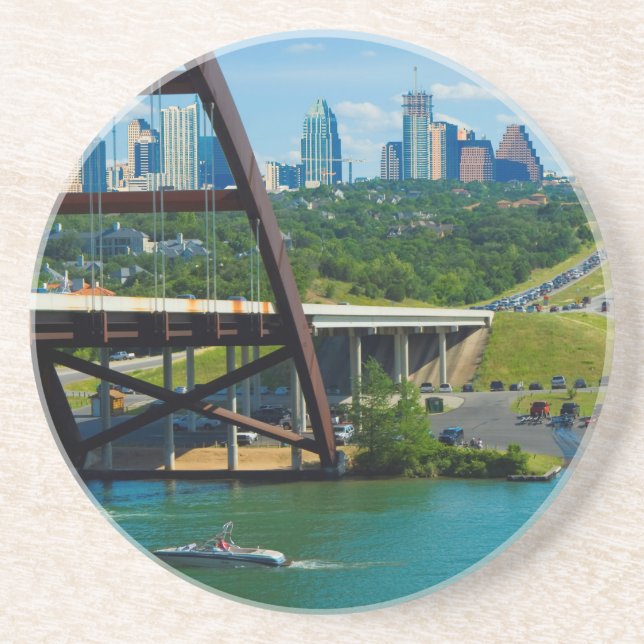Austin, Texas von 360 Bridge Sandstein Untersetzer (Vorne)
