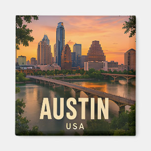 Austin Texas Wasserfront Stadt Reise Geschenk Magnet