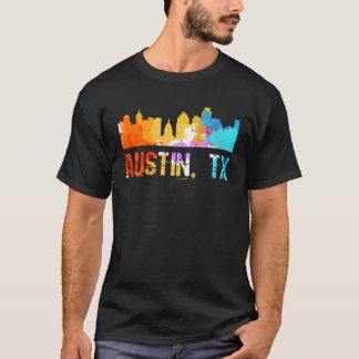 Austin Texas Watercolor Cityscapes und Skyline T-Shirt