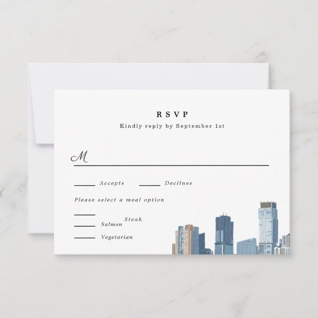 Austin Texas Wedding Carte RSVP (Devant)