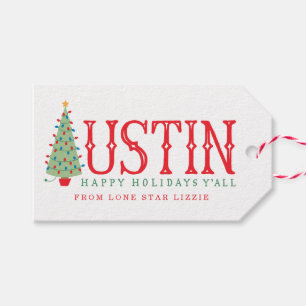 Austin, Texas Weihnachtsbaum Happy Holidays Gesche Geschenkanhänger