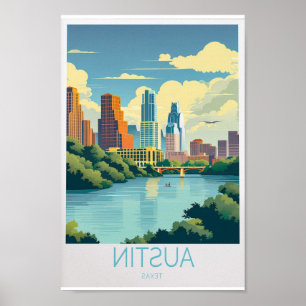 Austin Travel Poster - Austin Texas Wall Art pour