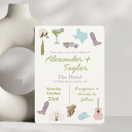 Austin, TX Invitations de mariage