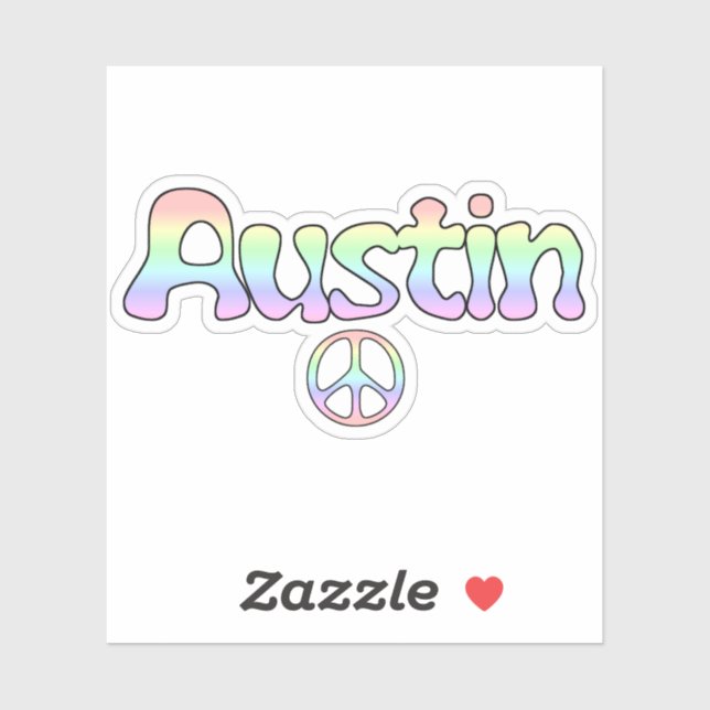 Austin TX Peace Aufkleber (Blatt)