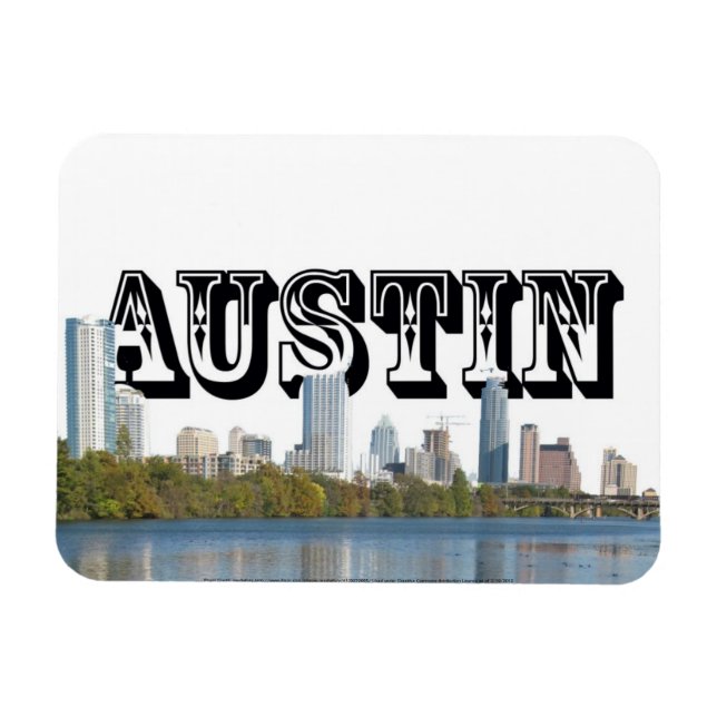 Austin TX Skyline mit Austin im Sky Magnet (Horizontal)
