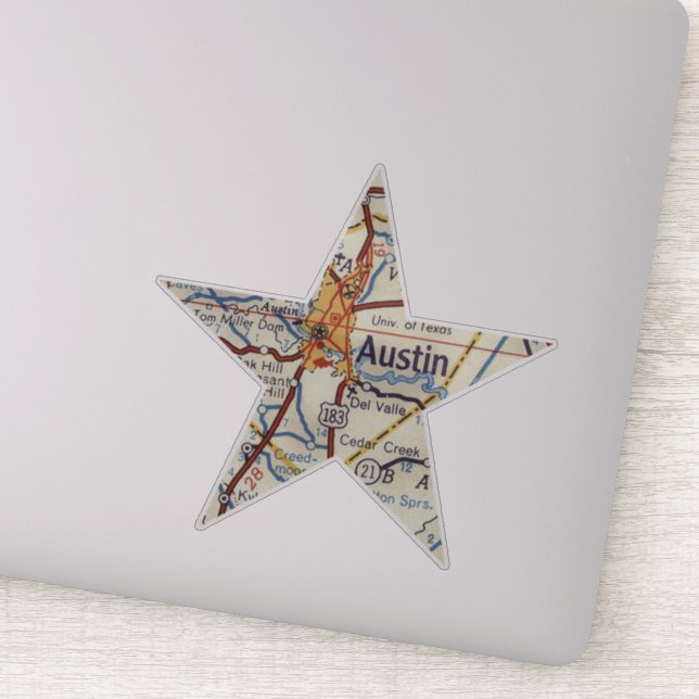 Austin TX Star Aufkleber (Detail)