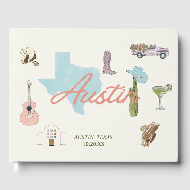 Austin, TX Wedding Gästebuch (Vorderseite)
