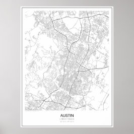Austin, United Staaten Minimalistisch Map Poster