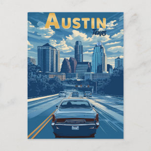 Austin - Vintage Reise Postkarte