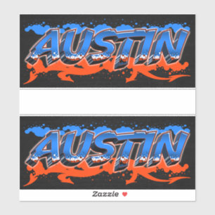 Austin Vorname Name Graffiti Aufkleber Sticker