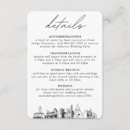 Austin Wedding Kleine vertikale Details Begleitkarte