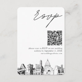 Austin Wedding RSVP QR Code Small Enclosure Card Begleitkarte