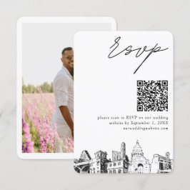 Austin Wedding RSVP QR Code Small Enclosure Card Begleitkarte