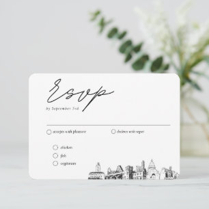 Austin Wedding Traditionelle UAWG Meal Optionen Begleitkarte
