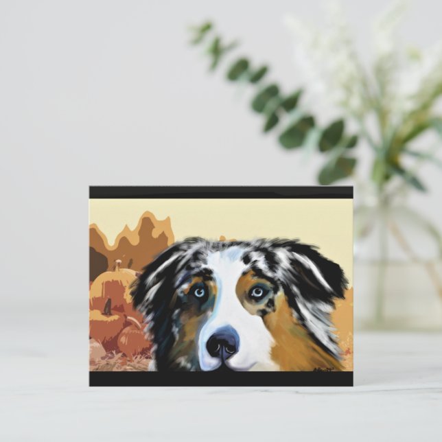 AUSTRALAN SHEPHERD POSTKARTE (Stehend Vorderseite)