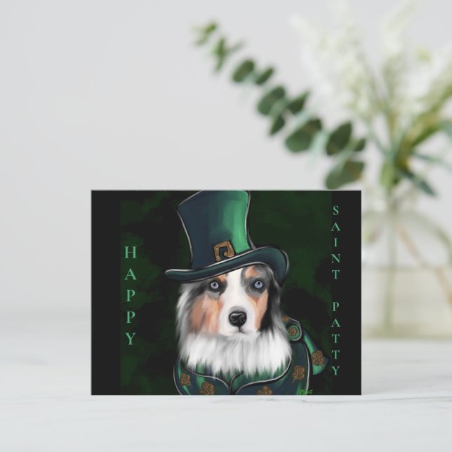 AUSTRALAN SHEPHERD POSTKARTE (Stehend Vorderseite)