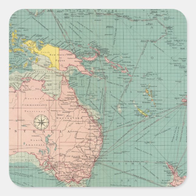 Australasiens, polynesische Häfen Quadratischer Aufkleber (Vorderseite)