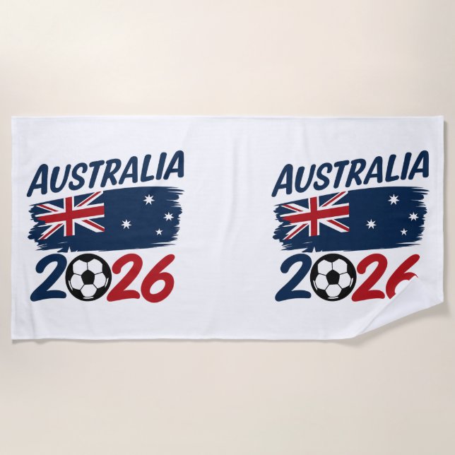 Australia 2026 Soccer Fan Design Flag Colors Strandtuch (Vorderseite)