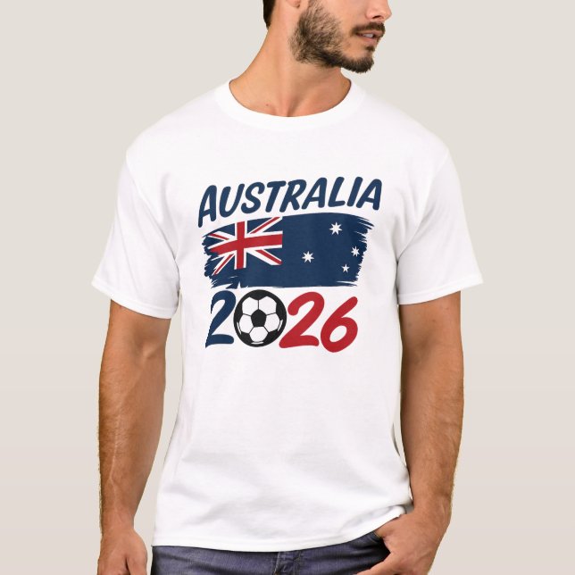 Australia 2026 Soccer Fan Design Flag Colors T-Shirt (Vorderseite)
