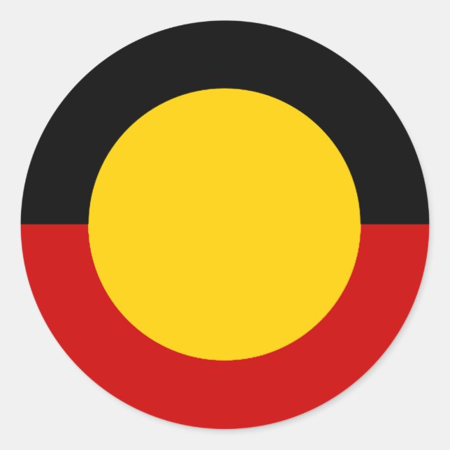 Australia Aboriginal Flag Runder Aufkleber (Vorderseite)
