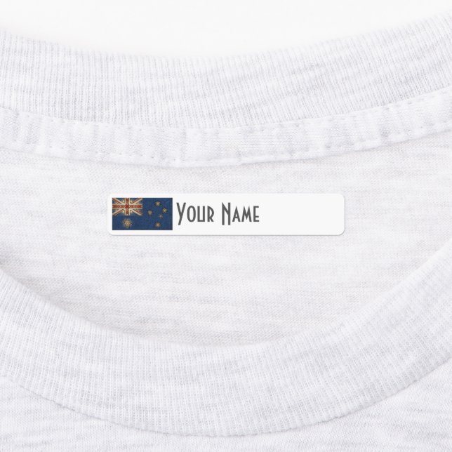 Australia Art Deco Flag Custom Iron-On Name Label Etiketten (Befestigt)