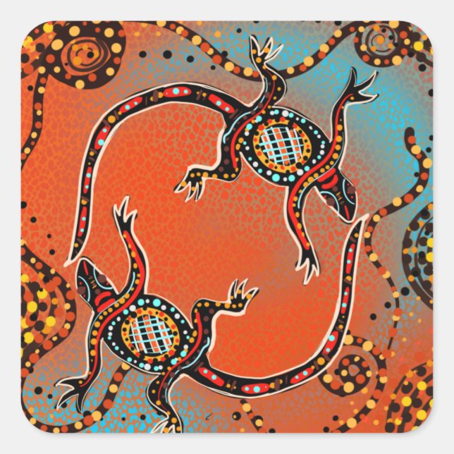 AUSTRALIA ART QUADRATISCHER AUFKLEBER (Vorderseite)