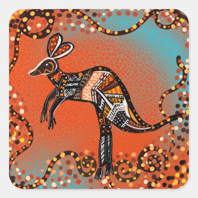 AUSTRALIA ART QUADRATISCHER AUFKLEBER (Vorderseite)
