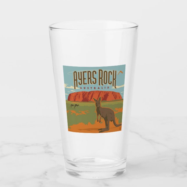 Australia | Ayers Rock Kangaroos Glas (Vorderseite)