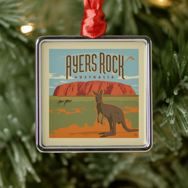 Australia | Ayers Rock Kangaroos Ornament Aus Metall (Baum)
