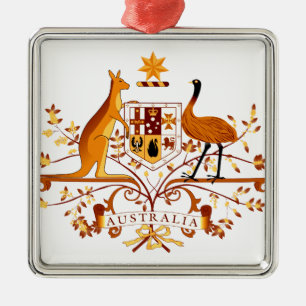 Australia COA Brown Silbernes Ornament