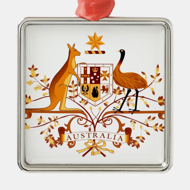 Australia COA Brown Silbernes Ornament (Vorne)