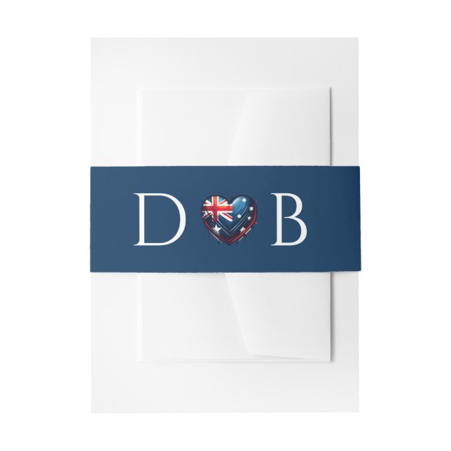 Australia Couple Wedding Einladungsbanderole (Vorderseite Beispiel)