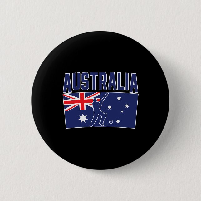 Australia Cricket (flag And Tsman)  Button (Vorderseite)