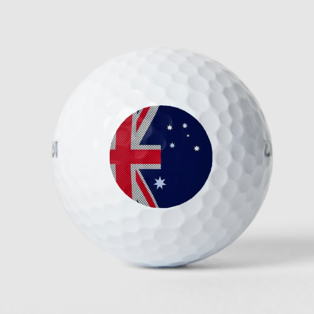 Australia Flag Design in Carbon Chrome Styles Golfball (Vorderseite)