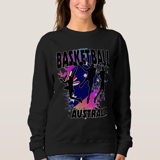 Australia Flag  Love Playing Basketball Sweatshirt (Vorderseite)