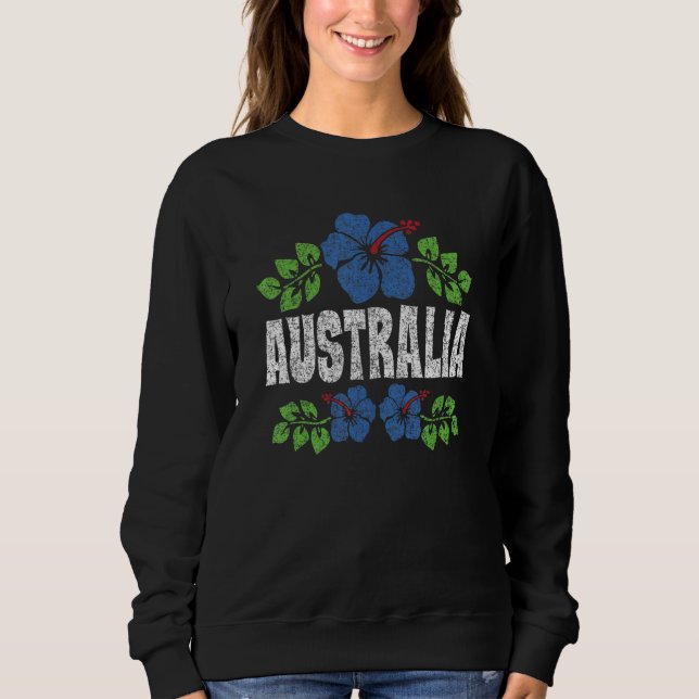 Australia Flowers Distressed Color Print Sweatshirt (Vorderseite)