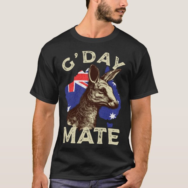 Australia G day Mate Kangaroo Aussie Australian Fl T-Shirt (Vorderseite)
