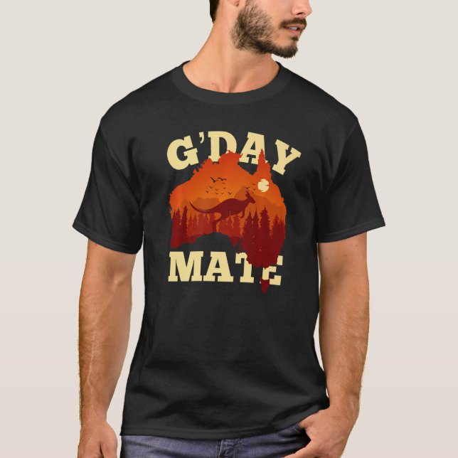 Australia G'Day Mate  Australian Flag Aussie Map 1 T-Shirt (Vorderseite)