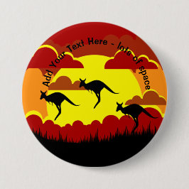Australia Kangaroo Red Black Yellow Badge Button