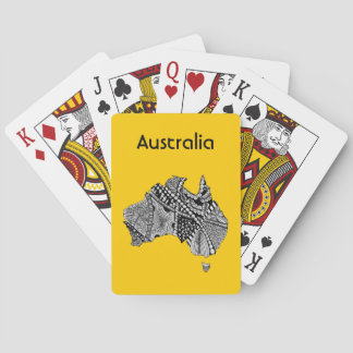Australia Map Art Doodle Spielkarten