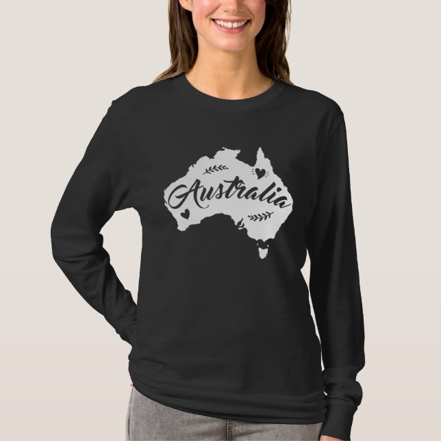 Australia Map Travel & Animal  State Home Australi T-Shirt (Vorderseite)