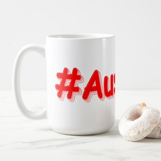 "#Australia" Niedliches Design. Jetzt kaufen Kaffeetasse (Mit Donut)