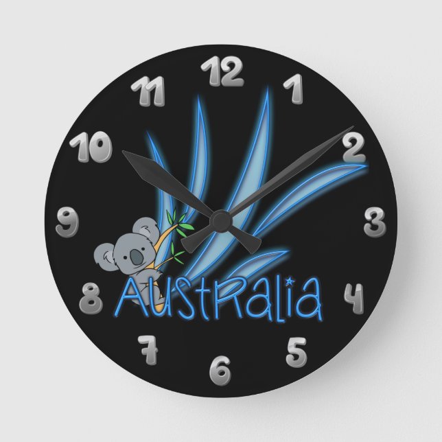 Australia Runde Wanduhr (Vorderseite)