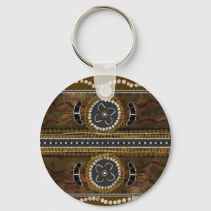 Australian Aboriginal Art - Food Ansammlung Schlüsselanhänger