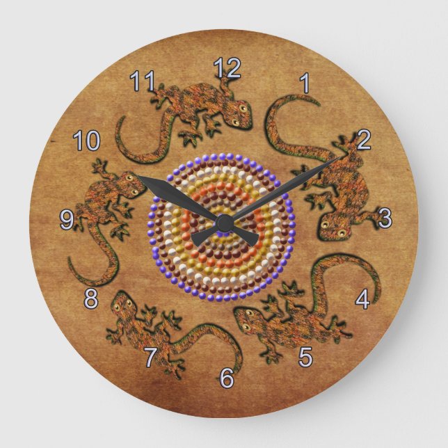 Australian Aboriginal Art Gift Große Wanduhr (Vorderseite)