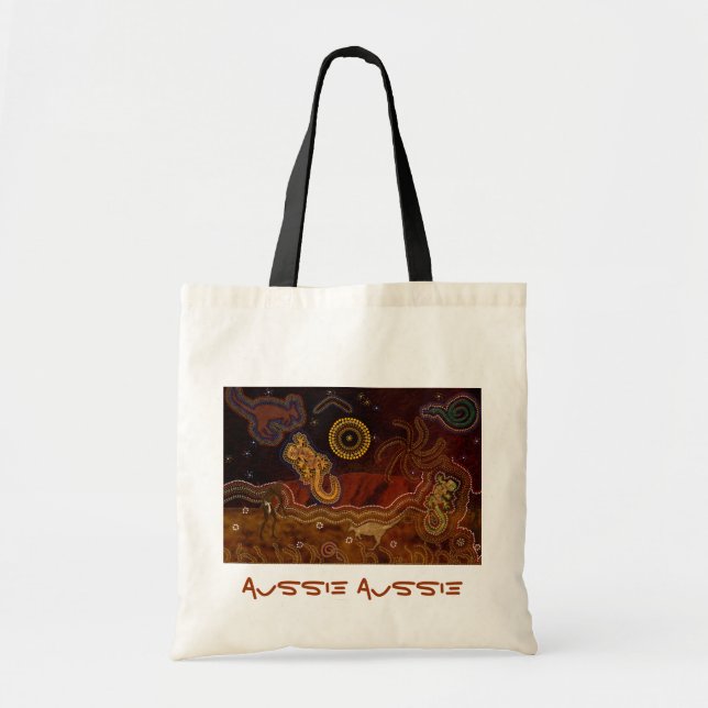 Australian Aboriginal Aussie Desert Art Bag Tragetasche (Vorne)